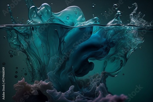 Abstract smoke underwater. Illustration AI