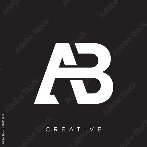 ab initial logo design icon for business