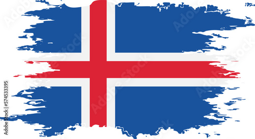 Iceland flag grunge brush color image vector