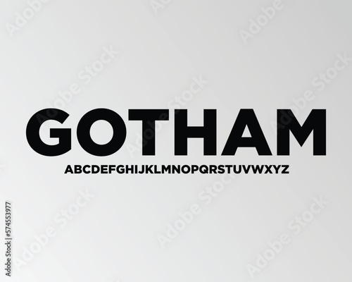 Gotham font for logo and headline. Isolated vector typeset