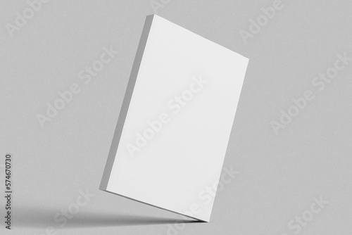 empty close softcover paperback vertical a5 book realistic mockup template 3d rendering illustration
