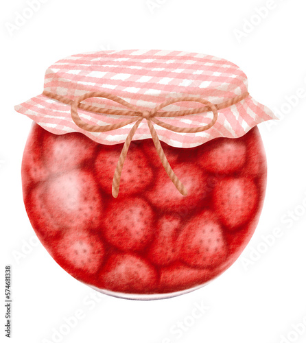 watercolor strawberry jam