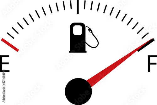 Fuel indicators gas meter. Gauge fuel ank full icon. Car dial petrol gasoline dashboard