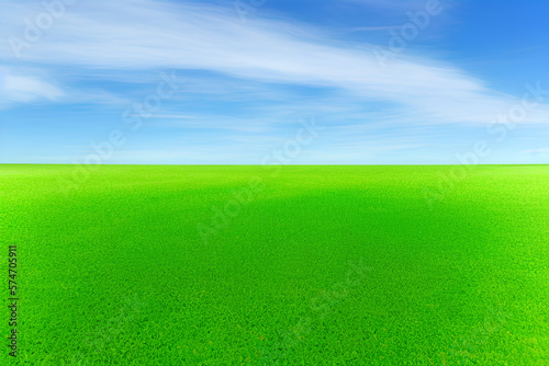 Papel de parede gramado verde plano com céu azul