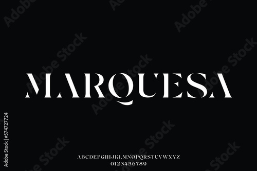 Elegant abstract stencil type font vector