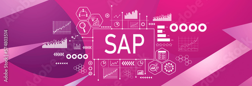 SAP - Business process automation software theme on a geometric pattern background
