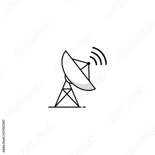 Satellite dish antenna icon isolated vector graphics