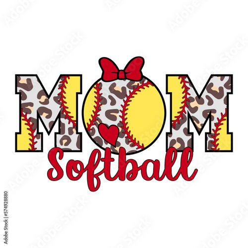 Softball mom sports design. Softball theme design for sport lovers stuff and perfect gift for softball fans