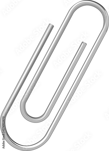 Paper clips clamp. Colour cartoon office paperclip. Paper clip icon attached attach document or file.