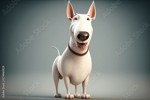 Cute bull terrier dog character. Generative AI