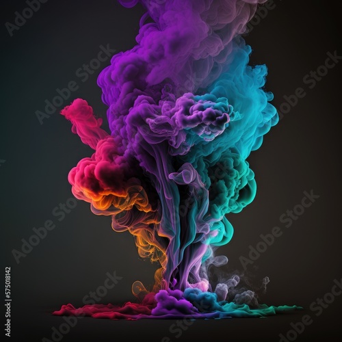Abstract colorful smoke flowing and growing.Generative AI
