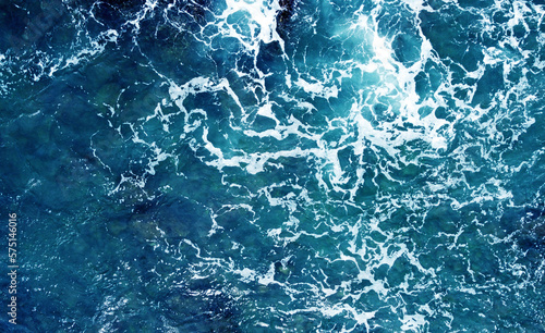 Aerial view of the sea storm waves. Beautiful ocean wallpaper for tourism and advertising. Asian landscape, photo from the drone