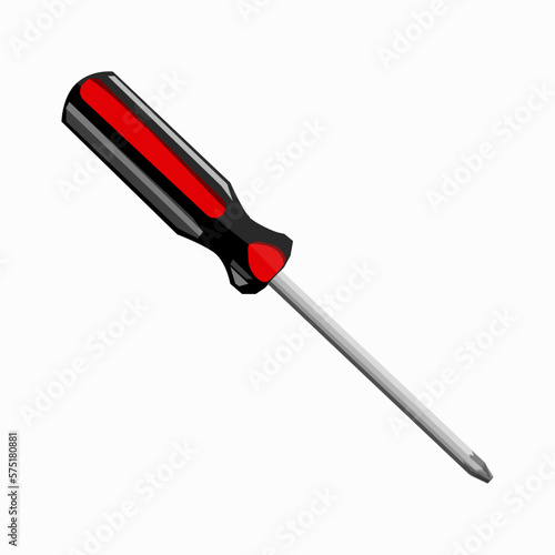 red screwdriver isolated on white