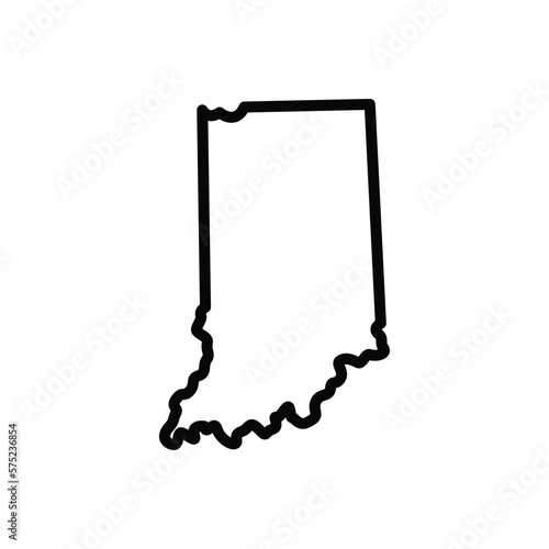 Black line icon for indiana