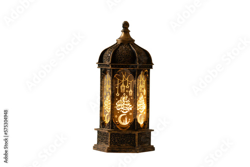ramadan kareem lantern isolated, Arabic lamp with light, Muslim holiday, Islamic fasting