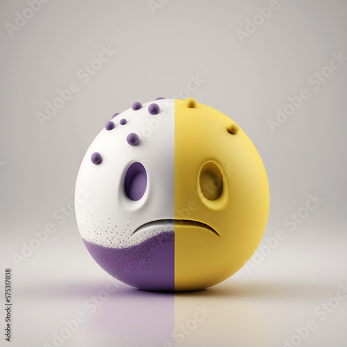 Smuty emoji, nieszczęśliwa buźka 3D- AI Generated