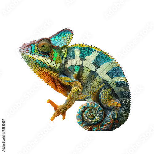 chameleon isolated on white