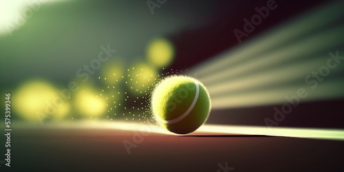 Flying dynamic tennis ball in motion AI generated illustration