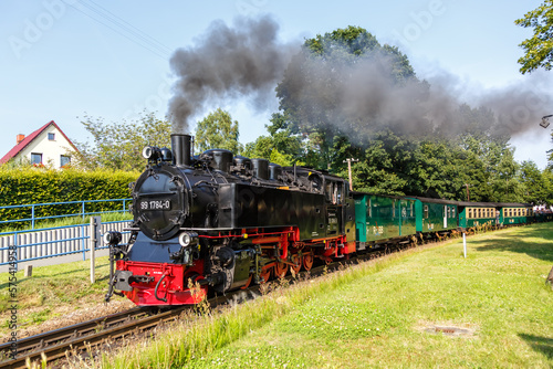 Rasender Roland steam train locomotive railway in Sellin, Germany