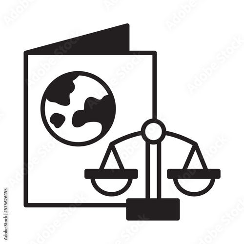 Solid Line IMMIGRATION LAW design vector icon