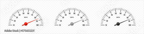 Car speedometer. Car dashboard. Car speed indicator icon. Realistic car speedometer. Isolated vector graphic