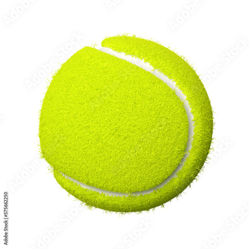 Tennis ball isolated on transparent background. 3D rendering.