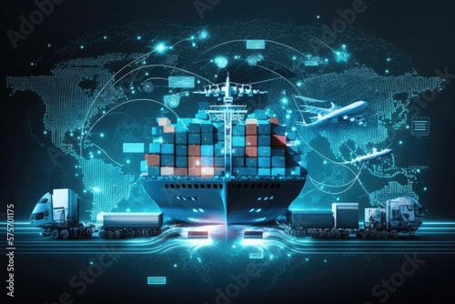 Global supply chain management, vessel shipping, transportation logistics optimization, distribution network design, demand forecasting, freight forwarding, and brokerage