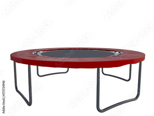 Red elastic trampoline for jumping. business and funny concept. 3d rendering