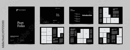 black photography album brochure portfolio layout template 