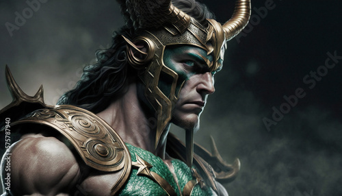 Loki, a cunning trickster - German Mythologies - Generative AI