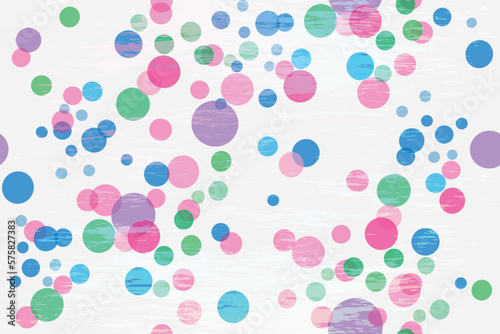 Vector light seamless background with multicolored translucent balls in grunge style