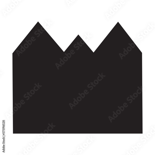 Building number 770. Black silhouette of the main building of Chabad Hassidism in New York. Synagogue of the Lubavitcher Rebbe. Vector. White background.