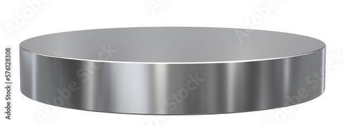 Stainless steel podium for product placement isolated on transparent background