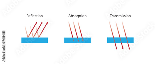 Reflection, absorption and transmission of light