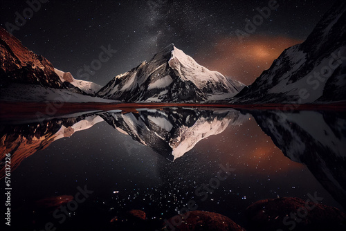 mountains at night,Generative Ai