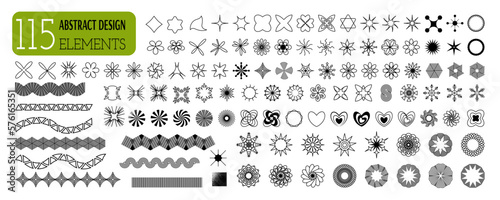 Set of vector brutal geometric shapes. Y2K aesthetics. Trendy abstract design elements, futuristic shapes.