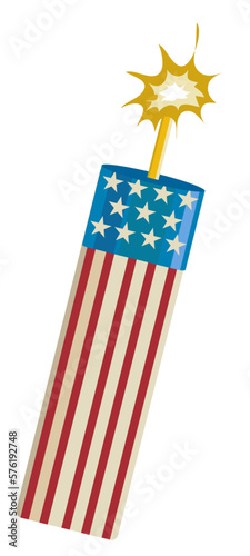 firecracker in usa flag colors