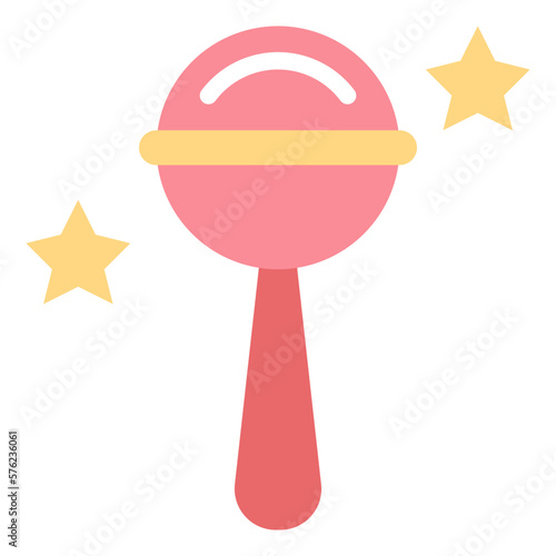 rattle flat icon style