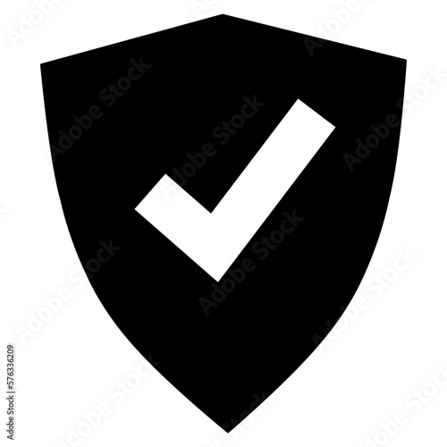 check mark icon with shield vector design.