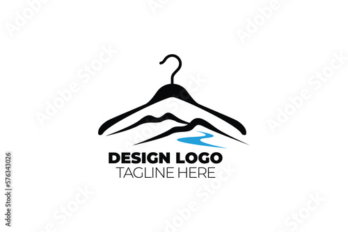 Modern logo design with a hanger and mountain design logo.