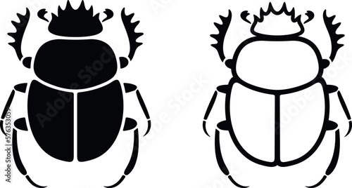 Scarab beetle logo. Isolated scarab beetle on white background