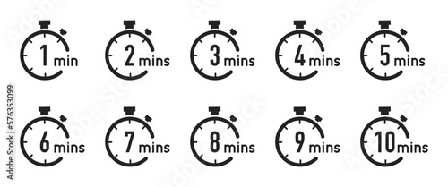 Timer, clock, stopwatch isolated illustration. Cook time or countdown time.