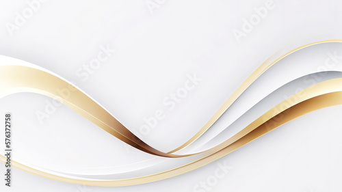 White and gold wavy lines. Abstract background. 