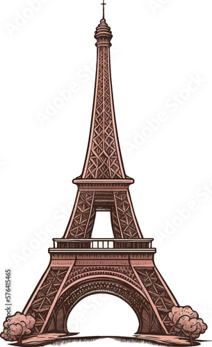eiffel tower vectorial, paris, france illustration
