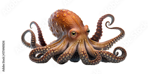 Isolated octopus - Generative AI