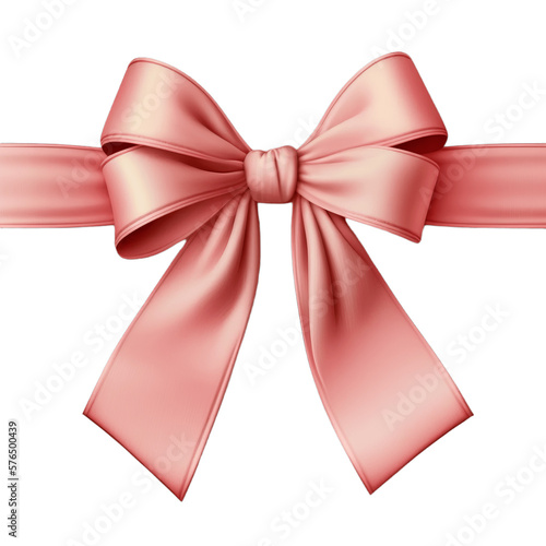 Schleife rosa pink aus Seidenband für Geschenk. generative ai