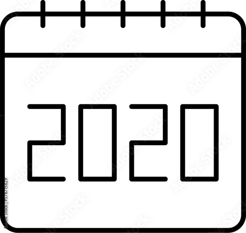 Calendar, 2020 vector icon