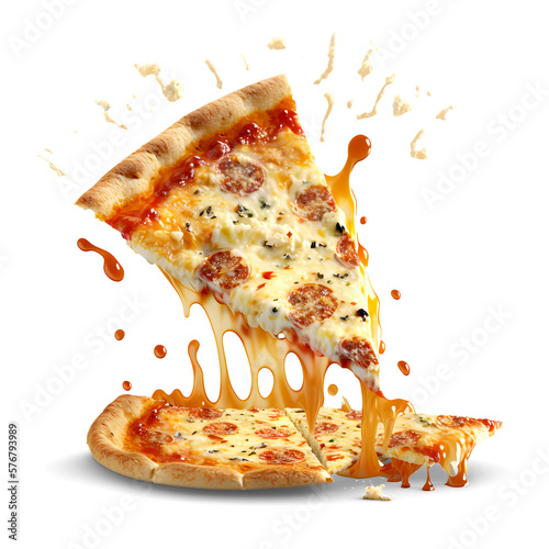 Pizza Love: A Graphic Design Masterpiece Featuring Isolated Pizza Design Elements on Transparent Backgrounds with Alpha Channels for Stunning Overlays in Web and Digital Art generative AI