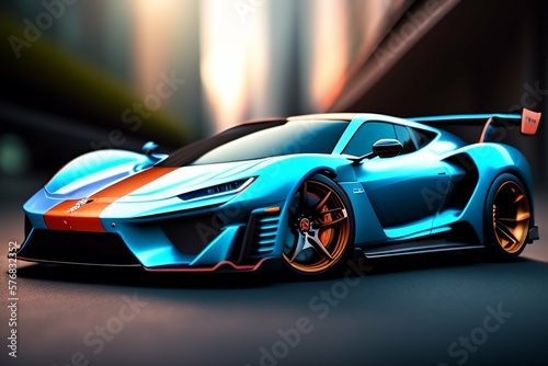 high powered sports car, AI Generated