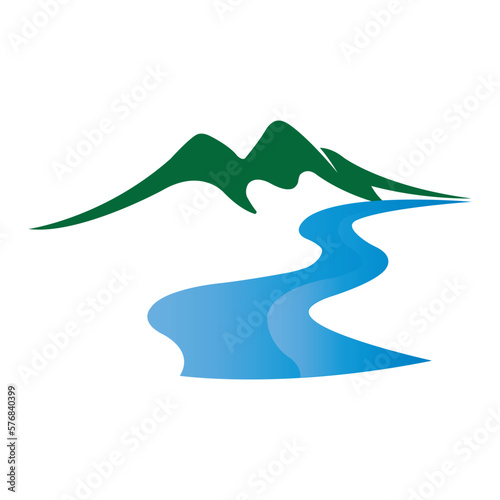 river icon logo vector design template